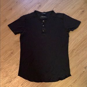 Wings + Horns Slub Short Sleeve Henley Small